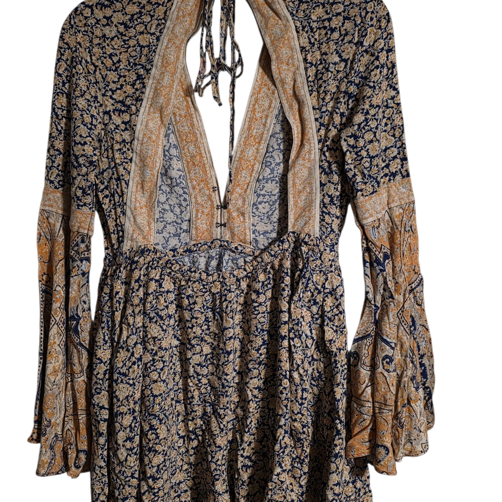 Free People Yellow and Blue Patterned Romper - Picture 4 of 6
